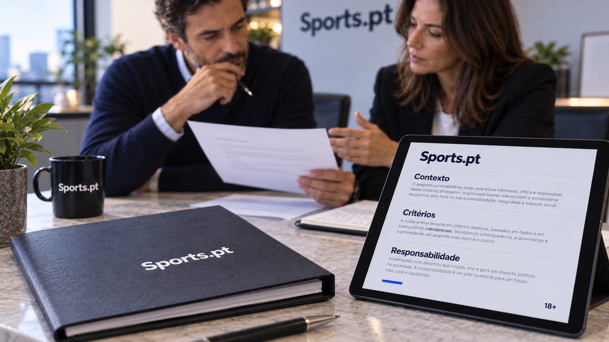 Contexto para cada análise. Aplicação conceptual da identidade Sports.pt.